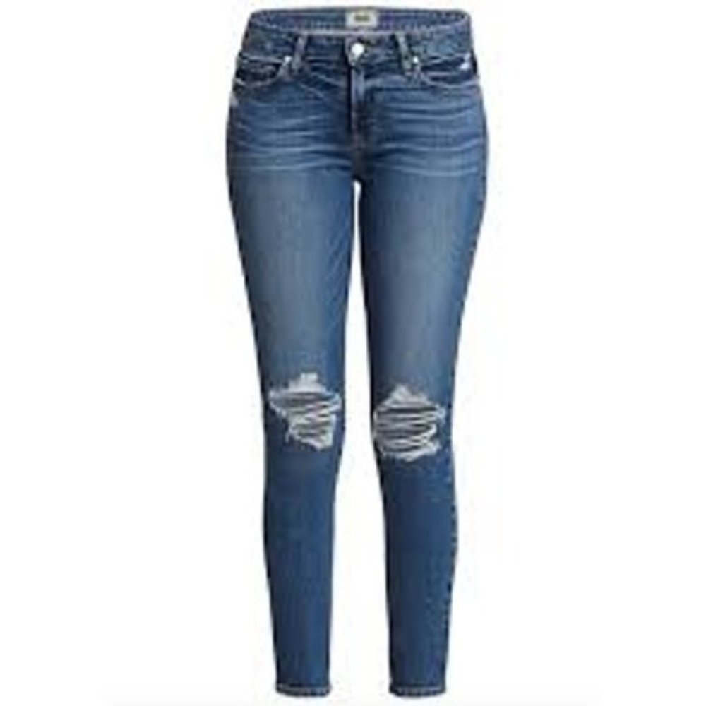 Women's Paige Verdugo Mid-Rise Ike Destructed Skinny Ankle Jeans Size 29 VGC